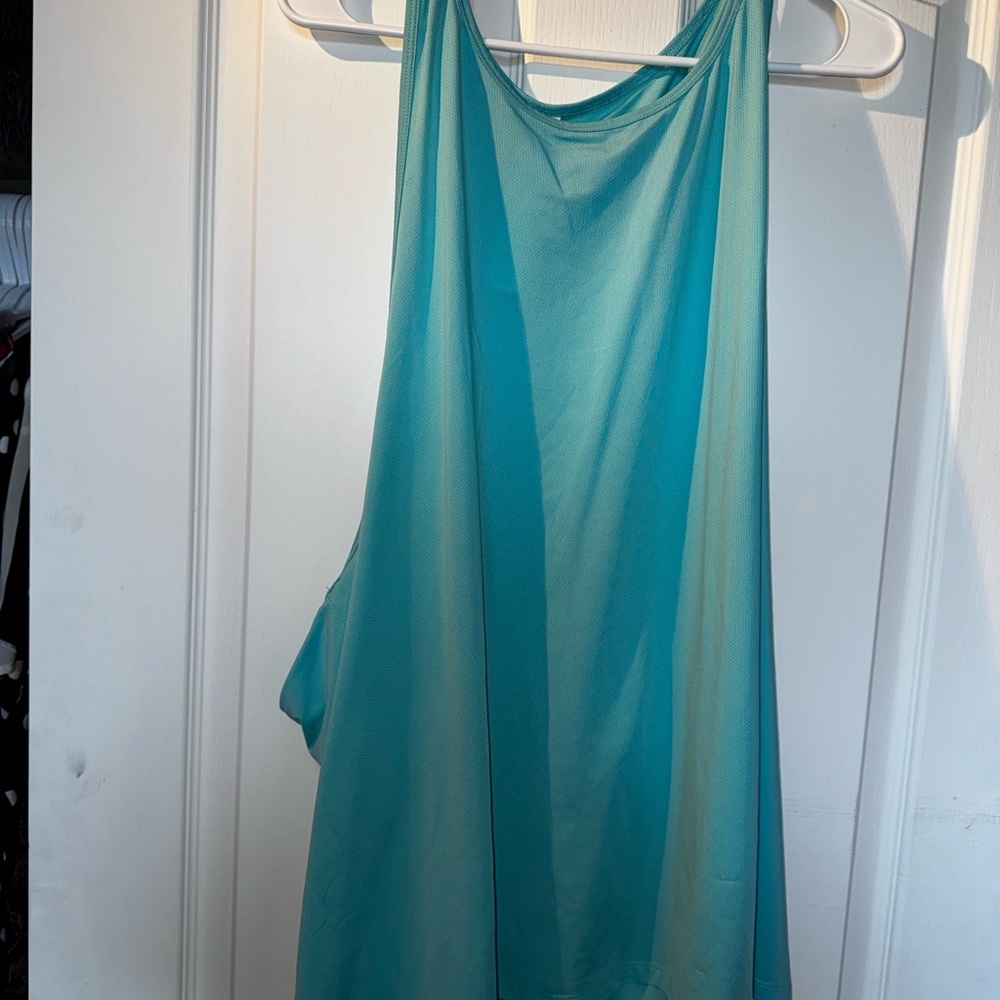 Fabletics Teal Performance Scoop Neck Tank